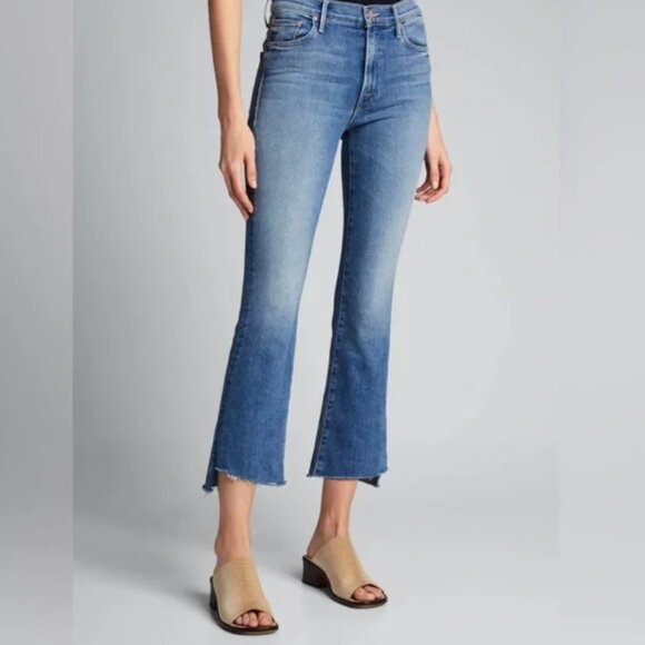 Mother The Insider Crop Step Fray Jeans in Hey Sun Size 33 - Picture 1 of 10
